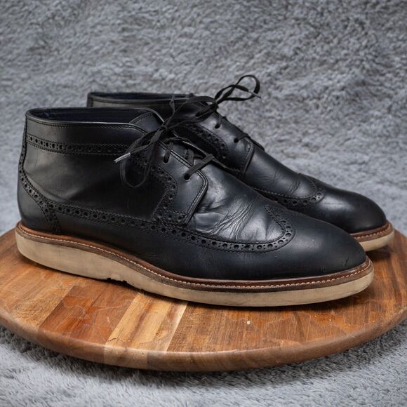 Cole Haan Martin Chukka Boot In Black Leather | Size 10.5 | C11650 - Picture 1 of 7